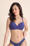 Zivame Padded Non Wired 3/4th Coverage T-Shirt Bra - Skipper Blue — thumbnail 2